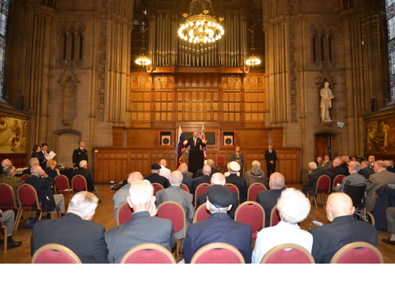 Ushakov Medals presented to 73 veterans of the Arctic Convoys in Manchester