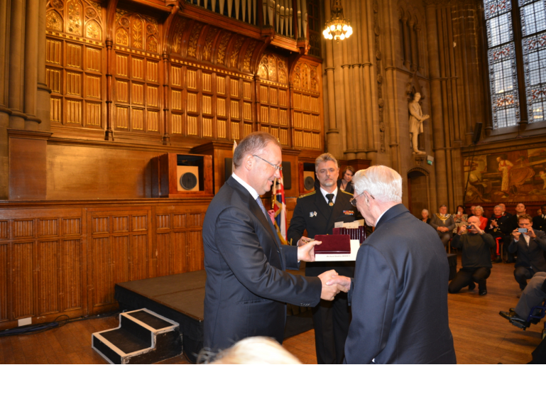 Ushakov Medals presented to 73 veterans of the Arctic Convoys in Manchester