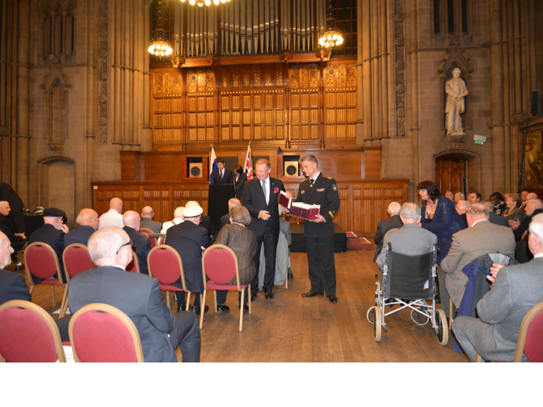 Ushakov Medals presented to 73 veterans of the Arctic Convoys in Manchester