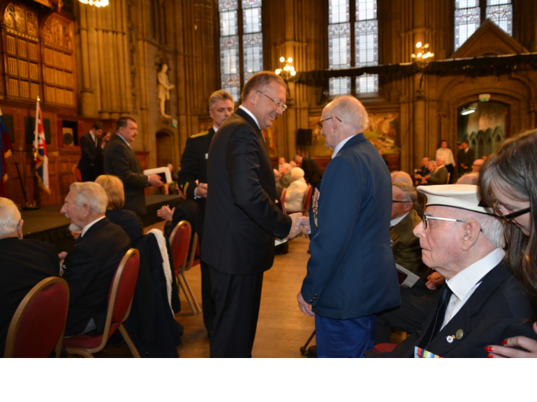 Ushakov Medals presented to 73 veterans of the Arctic Convoys in Manchester