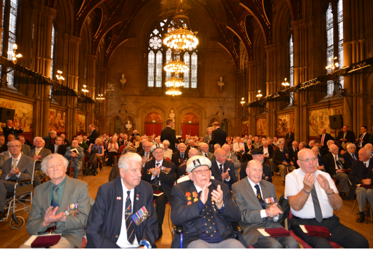 Ushakov Medals presented to 73 veterans of the Arctic Convoys in Manchester