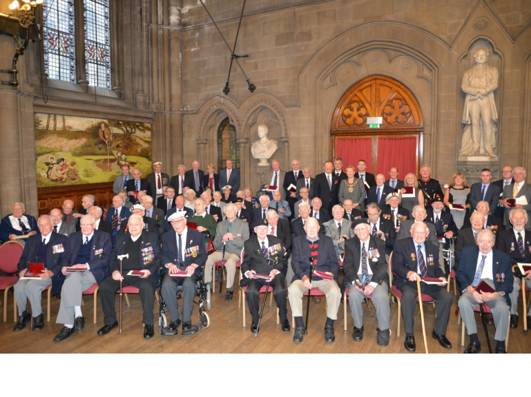 Ushakov Medals presented to 73 veterans of the Arctic Convoys in Manchester